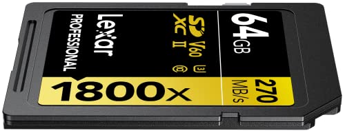 Lexar Professional 1800x Gold Series R280/W210 SDXC 64GB, UHS-II U3, Class 10 (LSD1800064G-BNNNG / LSD1800064G-BNNNU / LSD1800064G-RNNNC)