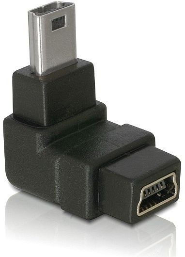 DeLOCK USB-B mini 5 Pin plug on socket 90° angled [top] (65097)