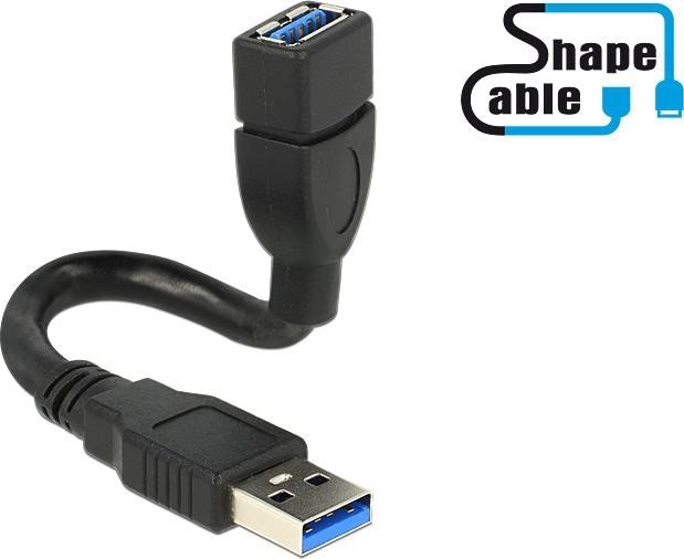 DeLOCK USB-A 3.0 extension cable, 0.15m (83713)