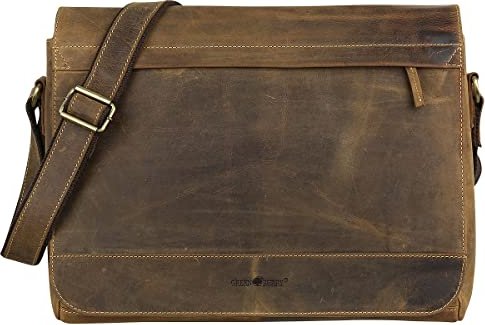 Green Burry leather messenger bag black (1766B-25)