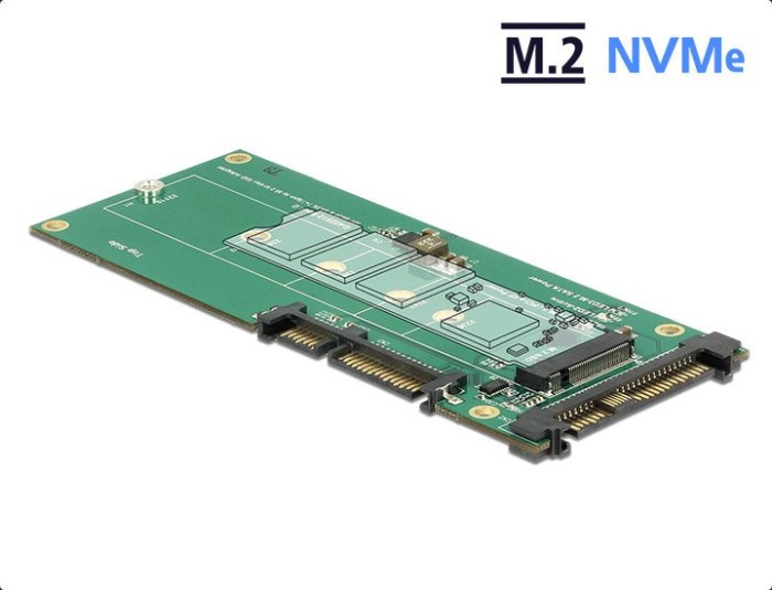 DeLOCK U.2 2.5" -> M.2 PCIe, SATA -> M.2 SATA (62864)