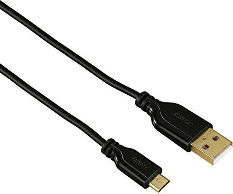 Hama USB 2.0 cable USB-A [plug] to USB micro-B [plug], 0.75m (74251)