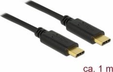 DeLOCK USB 2.0 cable, 2x USB-C plug, black, 1m (83323)