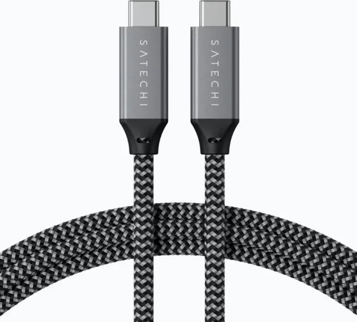 Satechi USB4 cable, 40Gb/s, 100W PD, USB-C plug to USB-C plug, space Grey, 80cm (ST-U4C80M)
