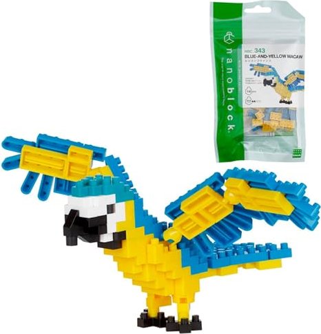 Kawada Nanoblock - Blue and Yellow Macaw (NBC_343)