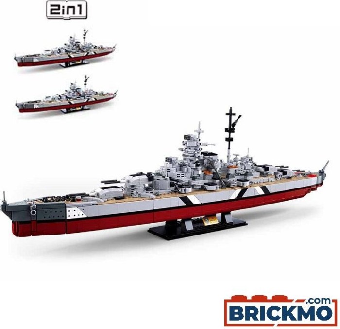 Sluban Model Bricks Bismarck Battleship 2in1 (M38-B1102)