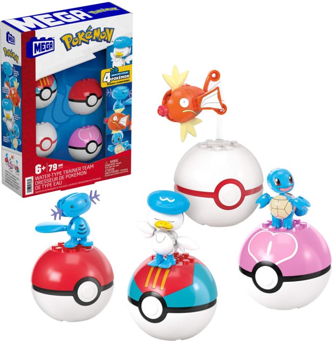 Mattel Mega Construx Pokémon Wasser-Typ Trainerteam (JCT42)