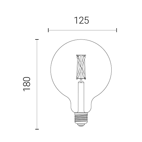 4lite Smart G125 E27 Amber Filament LED Bulb (7W) Dimmable 850Lm 2000-5000K Tuneable White, Wi-Fi/Bluetooth Controlled with Screw Fitting - 4l1/8047 [Energy Class F]