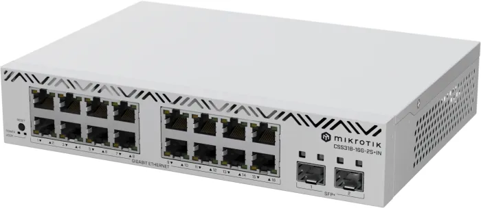 MikroTik Cloud Smart Switch CSS318 Desktop Gigabit Managed Switch, 16x RJ-45, 2x SFP+ (CSS318-16G-2S+IN)
