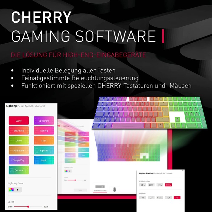 Cherry MX board 3.0 S wireless black, MX RGB RED, USB/Bluetooth, UK (G80-3872LYAGB-2)