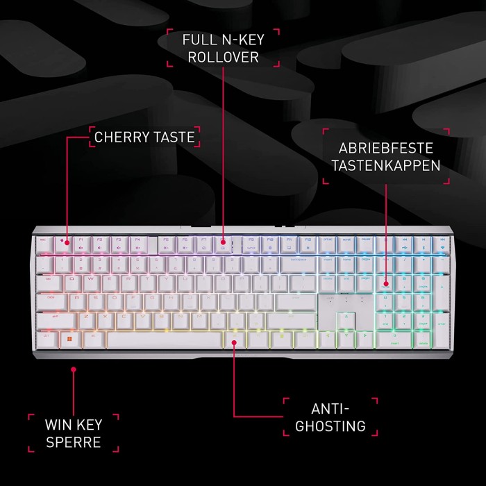Cherry MX board 3.0 S wireless black, MX RGB RED, USB/Bluetooth, UK (G80-3872LYAGB-2)