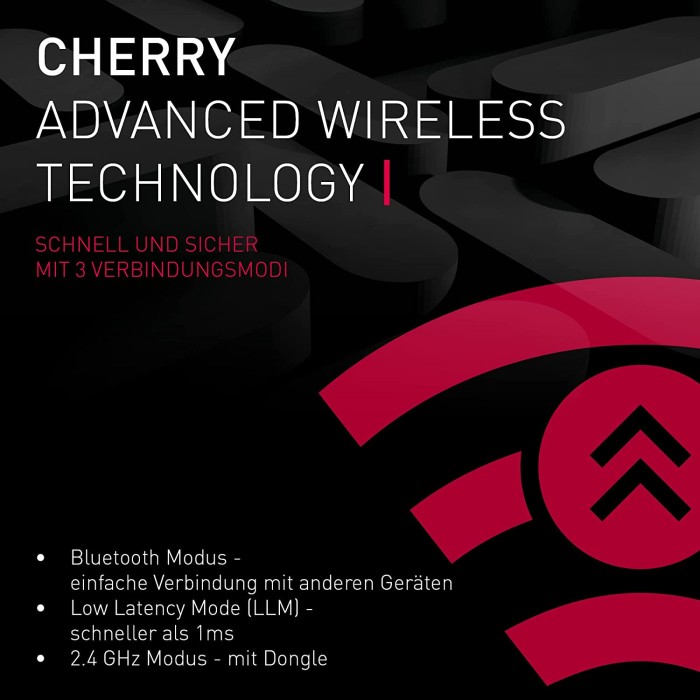 Cherry MX board 3.0 S wireless black, MX RGB RED, USB/Bluetooth, UK (G80-3872LYAGB-2)