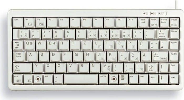 Cherry G84-4100 Compact-Keyboard light grey, Cherry ML, PS/2 & USB, FR (G84-4100LCMFR-0)