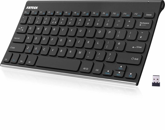 Arteck 2.4G wireless Keyboard Stainless Steel Ultra Slim, EN (HW086)
