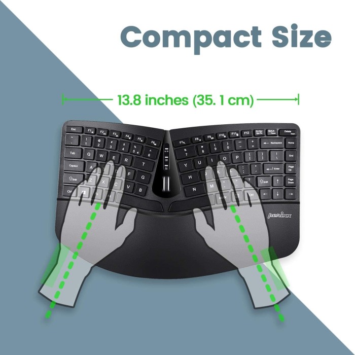 Perixx Periduo 606 wireless mini Ergonomic Split Keyboard and vertical Mouse Combo black, USB, DE (PERIDUO-606-DE / 11649)