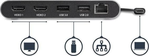 StarTech Dual-4K mini Thunderbolt 3 Dock with HDMI, Thunderbolt 3 [plug] (TB3DKM2HD)