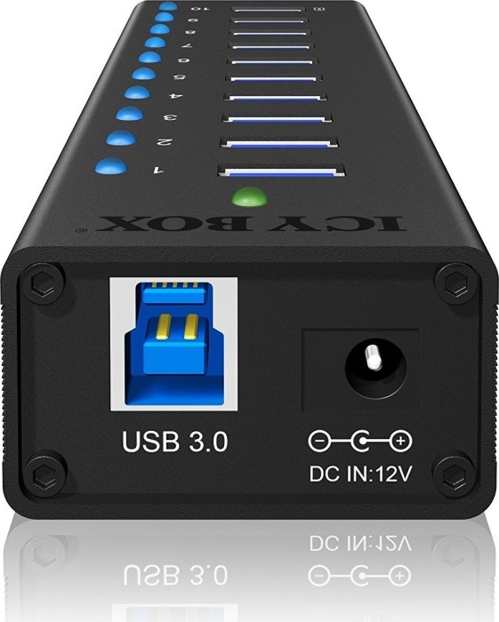 RaidSonic Icy Box IB-AC6110 USB hub, 10x USB-A 3.0, USB-A 3.0 [socket] (70419)