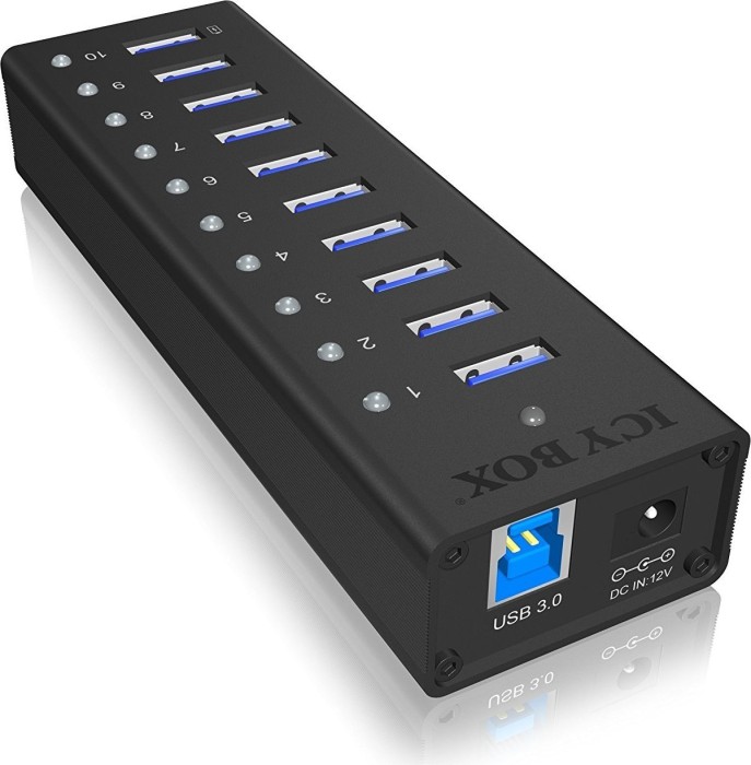 RaidSonic Icy Box IB-AC6110 USB hub, 10x USB-A 3.0, USB-A 3.0 [socket] (70419)