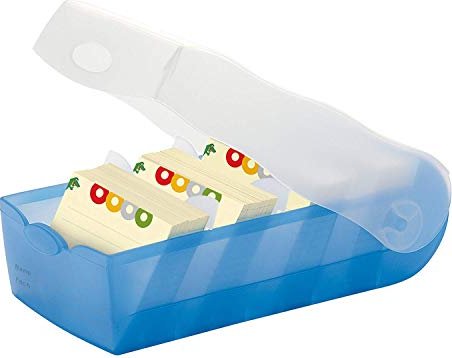 HAN Croco card index box A8, transparent/blue (998-643)