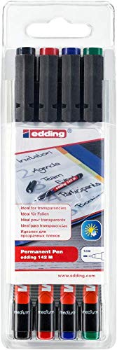 edding 142 M Folienschreiber sortiert, 4er-Set (4-142-4)