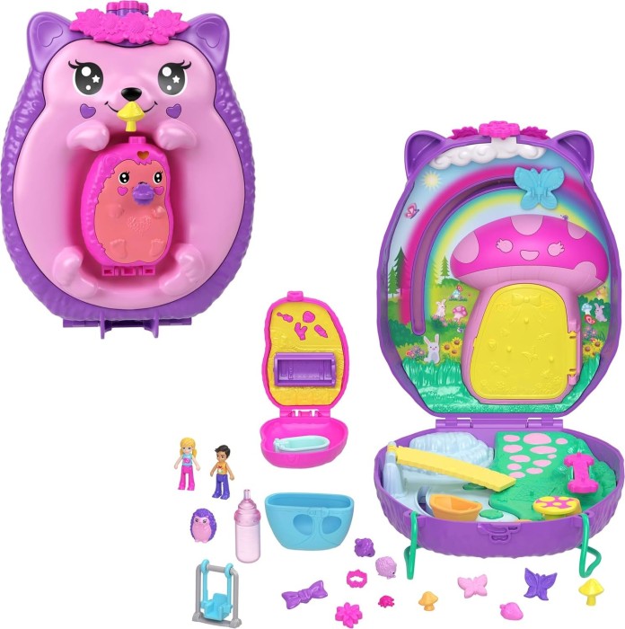 Mattel Polly Pocket Mama & Baby hedgehog Schatulle (JBJ91)