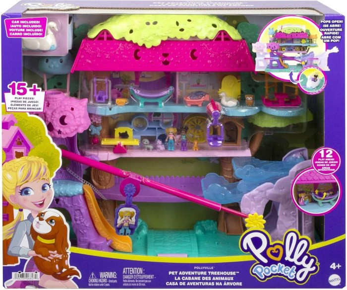 Mattel Polly Pocket Pollyville Tierparty Baumhaus (HJJ98)