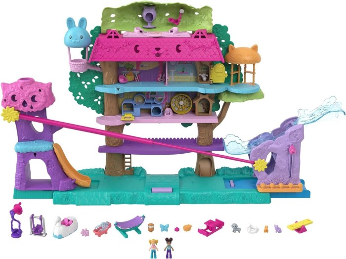 Mattel Polly Pocket Pollyville Tierparty Baumhaus (HJJ98)