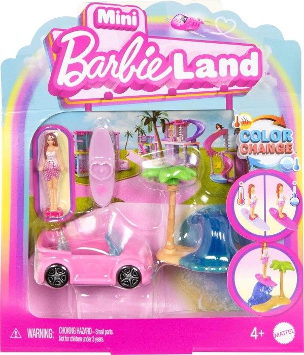 Mattel Barbie mini Barbieland doll and Strandcabrio (JCR35)