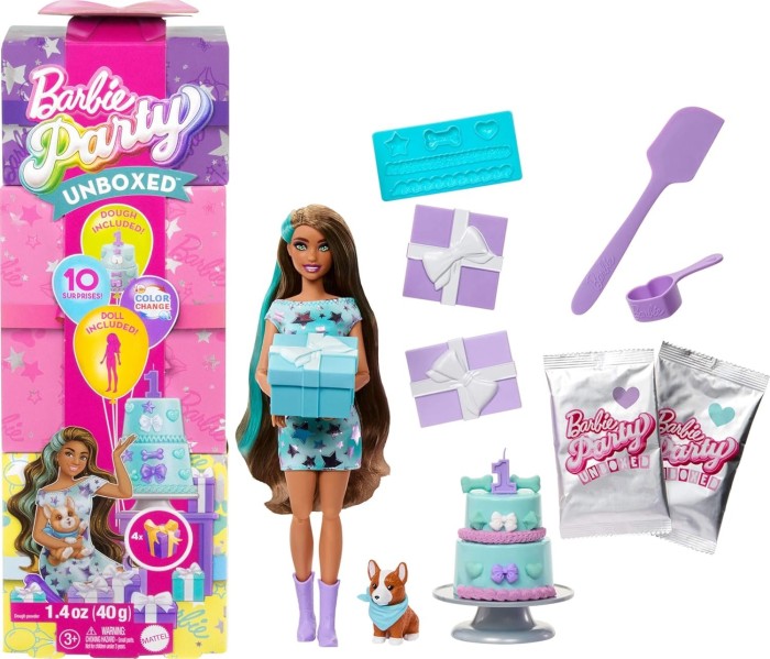Mattel Barbie Party Unboxed pet-Geburtstagsserie (JFG72)