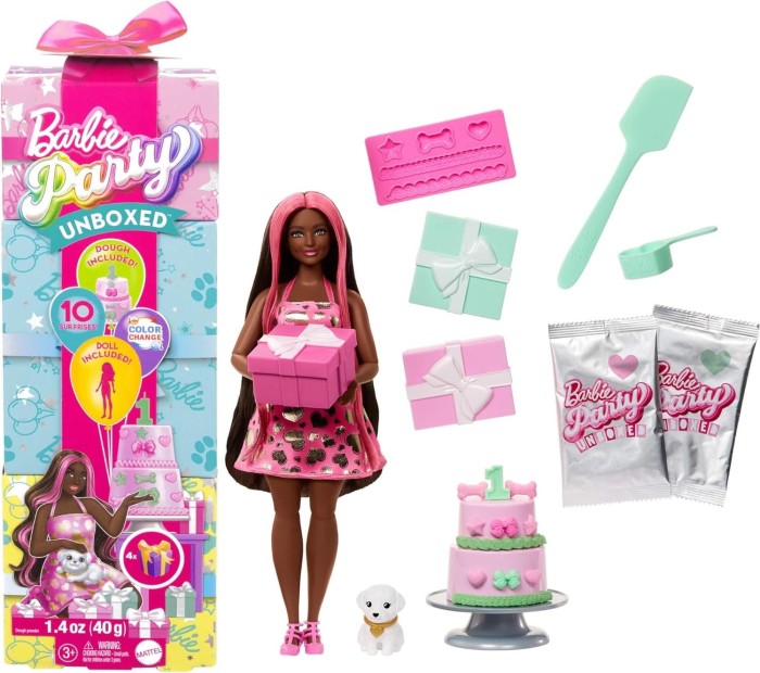 Mattel Barbie Party Unboxed pet-Geburtstagsserie (JFG71)