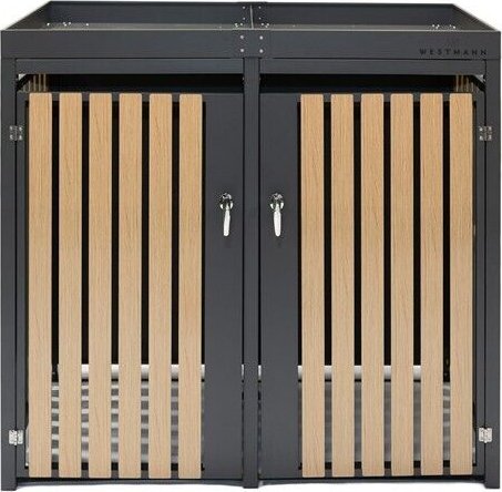 Westmann Planta Mülltonnenbox 2x 240l wood optic/anthracite (WMHHWTC-62)