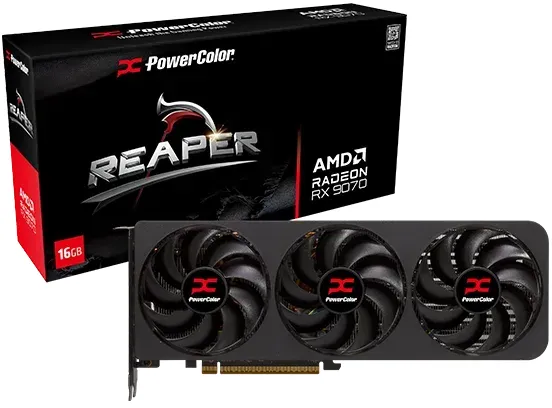PowerColor Reaper Radeon RX 9070, 16GB GDDR6, HDMI, 3x DP (RX9070 16G-A)