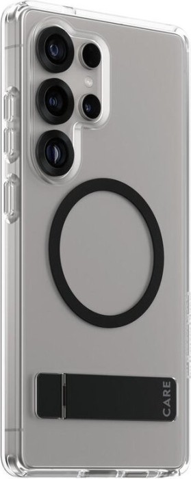 PanzerGlass Care Feature case kickstand magnetic Qi for Samsung Galaxy S25 Ultra transparent/black (CRRFBKQG38488)