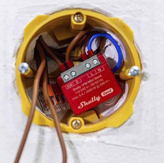 Shelly 1PM mini Gen4, 1-channel, flush, switching actuator with current measurement function (Shelly_1PM_Mini Gen4)
