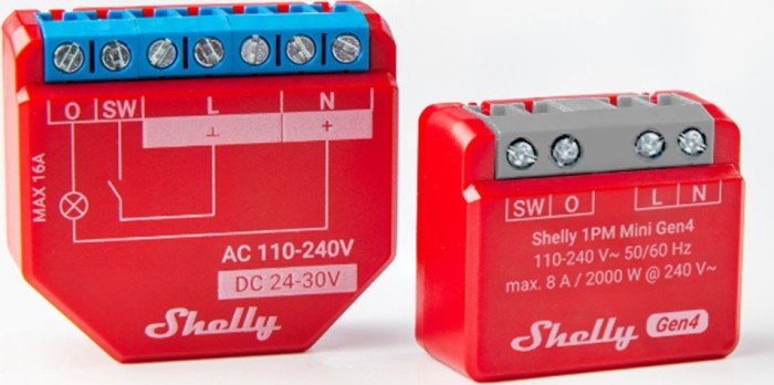 Shelly 1PM mini Gen4, 1-channel, flush, switching actuator with current measurement function (Shelly_1PM_Mini Gen4)