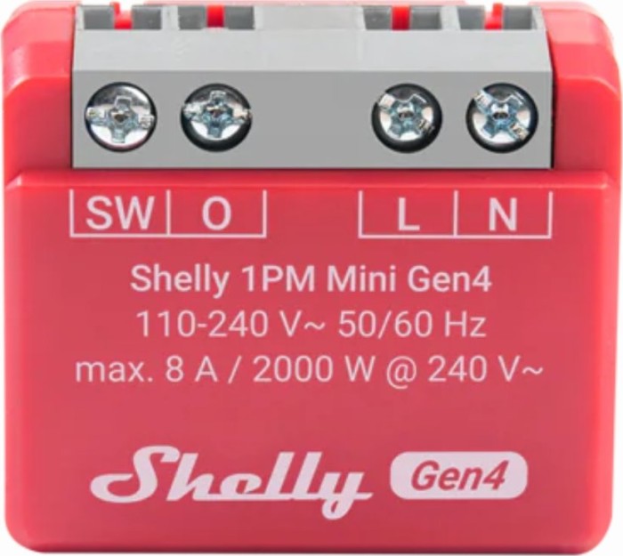 Shelly 1PM mini Gen4, 1-channel, flush, switching actuator with current measurement function (Shelly_1PM_Mini Gen4)