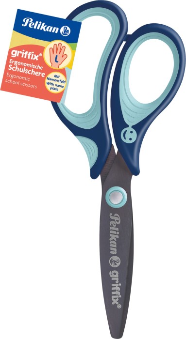 Pelikan griffix school scissor 14cm blue, rounded, left hander (803656)