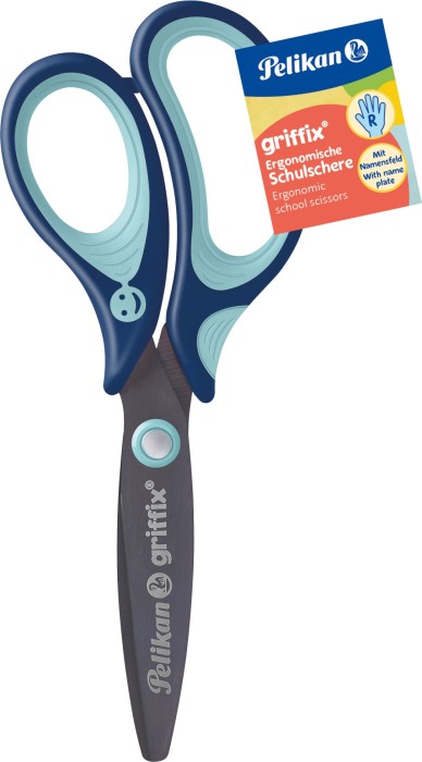 Pelikan griffix school scissor 14cm blue, rounded, right hander (803649)