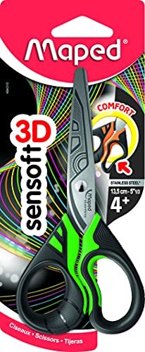 Maped Sensoft 3D fluo school scissor 13cm assorted colours, rounded (484310)
