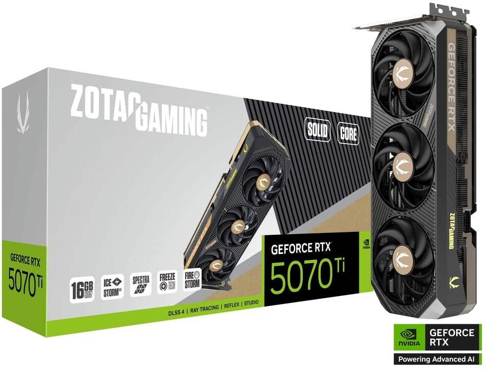 Zotac Gaming GeForce RTX 5080 Solid OC White Edition, 16GB GDDR7, HDMI, 3x DP (ZT-B50800Q-10P)