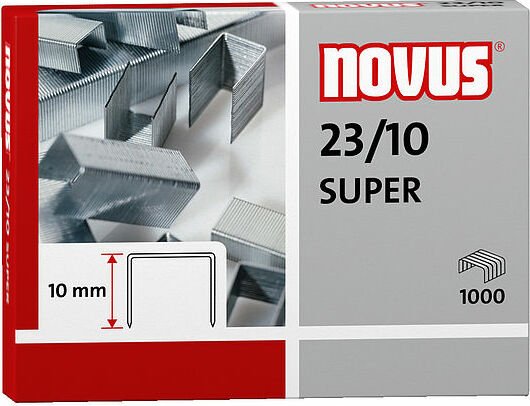 Novus 23/10 SUPER printer staples, steel wire galvanised, 1000 pieces (042-0531)