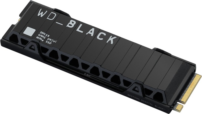 Western Digital WD_BLACK SN850 NVMe SSD 2TB, M.2 2280 / M-Key / PCIe 4.0 x4, Kühlkörper, retail (WDBAPZ0020BNC)