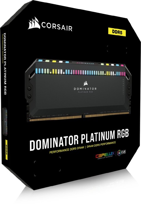 Corsair Dominator Platinum RGB schwarz DIMM Kit 32GB, DDR5-5600, CL36-36-36-76, on-die ECC (CMT32GX5M2B5600C36)