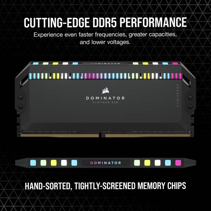 Corsair Dominator Platinum RGB schwarz DIMM Kit 32GB, DDR5-5600, CL36-36-36-76, on-die ECC (CMT32GX5M2B5600C36)
