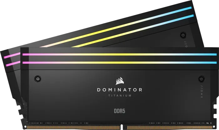 Corsair Dominator Titanium RGB schwarz DIMM Kit 32GB, DDR5-6000, CL30-36-36-76, on-die ECC (CMP32GX5M2B6000C30)