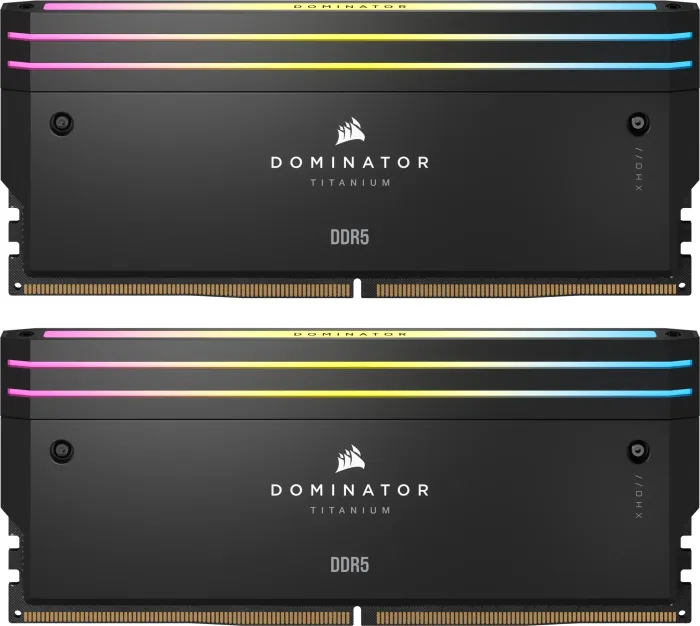 Corsair Dominator Titanium RGB schwarz DIMM Kit 32GB, DDR5-6000, CL30-36-36-76, on-die ECC (CMP32GX5M2B6000C30)