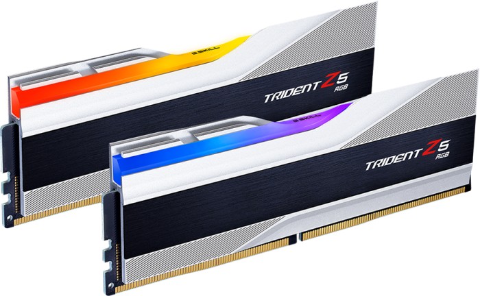 G.Skill Trident Z5 RGB silber DIMM Kit 32GB, DDR5-7200, CL34-45-45-115, on-die ECC (F5-7200J3445G16GX2-TZ5RS)