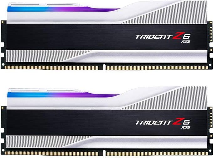 G.Skill Trident Z5 RGB silber DIMM Kit 32GB, DDR5-7200, CL34-45-45-115, on-die ECC (F5-7200J3445G16GX2-TZ5RS)