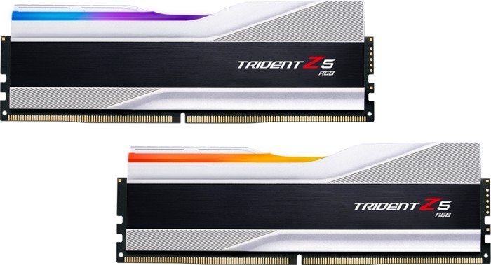 G.Skill Trident Z5 RGB silber DIMM Kit 32GB, DDR5-7200, CL34-45-45-115, on-die ECC (F5-7200J3445G16GX2-TZ5RS)